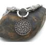 YANGFJcor Viking Rune Son of SunSloar Kolovrat Amulet Pendants Necklace,Scandinavian Round Circle Alloy Necklace Men Jewelry Gifts
