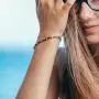 QLEESI Hematite Bracelet Italy Design, 2mm Natural Black Bead Strand, Adjustable Magnetic Hematite Cuff Bangle for Mens and Womens, 6.99-8.59Inches(Rose Gold, Blue Plated) as Valentine Gift