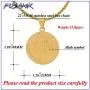 Fusamk Fashion Plated 18K Gold Allah Pendant Round Necklace,22'' Box Chain Fusamk Fashion Plated 18K Gold Allah Pendant Round Necklace,22'' Box Chain