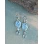 2'' Larimar Blue Topaz 925 Solid Sterling Silver Teardrop Dangle Earrings