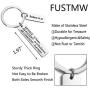 FUSTMW Christian Keychain Religious Gifts Bible Verse Jewelry Rejoice in Hope Be Constant in Prayer Romans 12:12 Scripture Key Chains Gifts