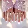 PANTIDE 55Pcs Boho Star Moon Knuckle Ring Set for Women Girls Vintage Stackable Trendy Finger Midi Rings Jewelry Bohemian Hollow Carved Flowers Gold&Silver Rings Crystal Joint Rings with Storage Bag