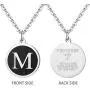 REVEMCN Stainless Steel Alphabet and Bible Verse Proverbs 4:23 Pendant Necklace for Men Women with 22 Inches Chain and Keyring