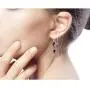 NOVICA Garnet .925 Sterling Silver Teardrop Dangle Hook Earrings Halo of Beauty