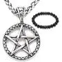 Gungneer Wicca Star Necklace Pendant Stainless Steel Pagan Jewelry Pentacle Strength Power Talisman for Men Women Gungneer Wicca Star Necklace Pendant Stainless Steel Pagan Jewelry Pentacle Strength Power Talisman for Men Women