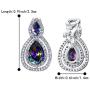 BriLove Womens Wedding Bridal Cubic Zirconia Teardrop Hollow Infinity Figure 8 Clip-On Dangle Earrings