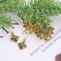 FUNRUN JEWELRY 16 Pairs Acrylic Earrings for Women Resin Hoop Earring Bohemian Statement Vintage National Style Hollow Dangle Earrings