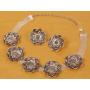 Touchstone Indian Bollywood Tribal Boho Gypsy Oxidized Jewelry Beautiful Hand Cut Motifs Designer Jewelry Necklace Set in Oxidized Silver Tone for Women.