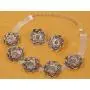 Touchstone Indian Bollywood Tribal Boho Gypsy Oxidized Jewelry Beautiful Hand Cut Motifs Designer Jewelry Necklace Set in Oxidized Silver Tone for Women.