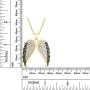 1/2 Carat CT.t.w Round White & Enhanced Black Natural Diamond Angel Wings Pendant Necklace In 14k Gold Over Sterling Silver (0.50 Cttw)