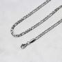 MEMGIFT Stainless Steel 16 Inches to 28 Inches Figaro Chain Necklace Width 3MM 4MM 5MM 6MM Simple Figaro Link Chain for Men Women Teen Girls Boys Best Friend Sister Fashion Jewelry