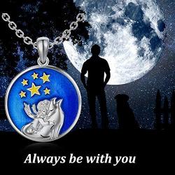 ROMANTIC WORK The Little Prince with Fox Necklace for Women Sterling Silver Animal Woodland Friend Pendant Chain Fox Jewelry Gift for Animal Lovers Teen Girls