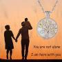 Cremation Jewelry for Ashes, Urn Necklaces for Women Men 925 Sterling Silver Sunflower Necklace Pendant with Swarovski Crystal Engraved Forever in My Heart Memorial Loved Ones Ashes Mini Keepsake