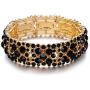 EVER FAITH Womens Round Austrian Crystal Elegant Bridal Stretch Bracelet