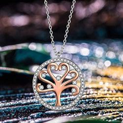 QIANSE Mothers Day Necklaces Gifts Tree of Life Women Girls Pendant Necklaces Cubic Zircon Crystals Gifts Hypoallergenic Gifts for Her, Gifts for Her