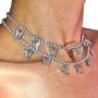 Jacruces Butterfly Necklace Tennis Chain Butterfly Choker Bling Iced CZ Butterfly Necklace Silver Women