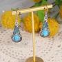 Hanpabum 12 Pairs Bohemian Silvery Vintage Statement Dangle Earrings Ethnic Style Hollow Water Drop Earring for Women Girls
