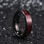 King Will DRAGON Mens 8mm Red Carbon Fiber Black Celtic Dragon Tungsten Carbide Ring Comfort Fit Wedding Band