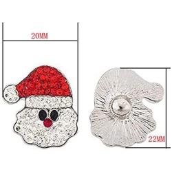 My Prime Gifts Christmas Santa Claus Interchangeable Snap Jewelry Rhinestone Holiday Standard Size 18-20mm Snaps