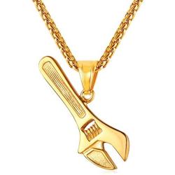 U7 Cool Vintage Sword Design Cross Pendant Necklace for Men - with 22 Inches Chain Stainless Steel Or 18K Gold Plated Jewelry