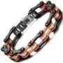 BEMI Cool Style Gothic 10MM Wide Bike Motorcycle Chain Polished Stainless Steel Link Bracelet for Men