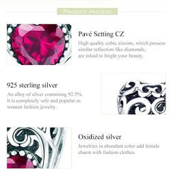 NINGAN Birthstone Openwork Heart Bead Charms 925 Sterling Silver Fits European Charm Bracelets Necklaces
