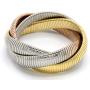 Marshal Metal Fashion Bracelet Omega Stretch Brass Triple Cobra Bracelet (Gold, Rhodium, Rose Gold) (12mm x 3)