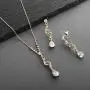 Mariell Graceful 14K Gold CZ Teardrop Necklace & Earrings Jewelry Set - Bridal, Bridesmaid & Prom Glam