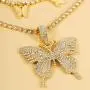 Statement Big Butterfly Pendant Necklace - Rhinestone Tennis Chain Butterfly Choker Set for Women Girls, Bling Bling Gold Silver Chain Iced Out Necklace Jewelry Gifts Statement Big Butterfly Pendant Necklace - Rhinestone Tennis Chain Butterfly Choker Set for Women Girls, Bling Bling Gold Silver Chain Iced Out Necklace Jewelry Gifts