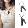 Cylinder Cremation Urn Necklace for Ashes Memorial Keepsake Pendant with Angel Wing Stainless Steel Remembrance Jewelry