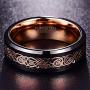 NUNCAD Mens 8mm Black Tungsten Carbide Wedding Ring Celtic Tungsten Ring Celtic Dragon Inlay Polished Finish Size 5-15