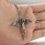 Fusamk Punk Animal Pendant Titanium Steel Sword Wing Dragon Necklace
