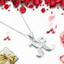 AEONSLOVE Sterling Silver Initial Necklaces for Women, 26 Letters Alphabet Personalized Charm Pendant Necklace with CZ with 18'' Chain, Valentines Day Jewelry Gifts for Women Girls Mom