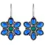 Saissa Silver Plated Oxidised Metal Lightweight Blue Stone Indian Earrings Jewelry for Girls and Women Saissa Silver Plated Oxidised Metal Lightweight Blue Stone Indian Earrings Jewelry for Girls and Women