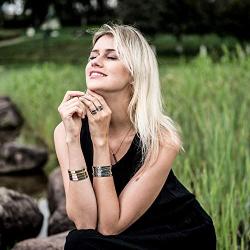 Joycuff Bracelets for Women Inspirational Stainless Steel Cuff Bagnle Jewelry Christmas Birthday Gift for Her
