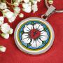 Ruby Peach Luther Rose Pendant Necklace Jewelry