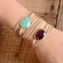 SUKIBOHO Art Natural Gemstone Wax Cord Wrap Bracelet Handmade SUKIBOHO Art Natural Gemstone Wax Cord Wrap Bracelet Handmade
