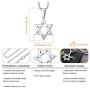 555Jewelry Stainless Steel Star of David Necklace for Men & Boys, 16-24 Inch Box Chain