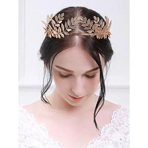 fxmimior Handmade Bridal Wedding Crown Leaf Headband Women Crystal Tiara Headpiece (GOLD) (gold) fxmimior Handmade Bridal Wedding Crown Leaf Headband Women Crystal Tiara Headpiece (GOLD) (gold)