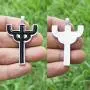 Heavy Metal Gothic Jewelry Devils tuning Pitch fork Pitchfork Trident Black Pewter Mens Pendant Necklace Money Lucky Charm Protection Amulet Safe Travel Talisman for men Silver Stainless steel Chain
