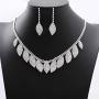 Brishow Bridal Wedding Necklace Set Silver Crystal Earrings Rhinestone Brides Necklace Chain for Women and Girls