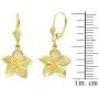 Textured 10k Gold Hawaiian Flower Plumeria Dangle Earrings (Small) Textured 10k Gold Hawaiian Flower Plumeria Dangle Earrings (Small)