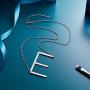 RINHOO Stainless Steel Large Silver Initial Alphabet 26 Big Letters Script Name Pendant Chain Necklace from A-Z