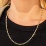 Lifetime Jewelry 3.5mm Figaro Chain Necklace for Men & Women 24k Gold Plated