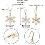 EVER FAITH Austrian Crystal Snowflake Flower Pendant Necklace Earrings Set