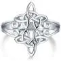 BORUO 925 Sterling Silver Ring Celtic Knot Heart Cross High Polish Tarnish Resistant Eternity Wedding Band Stackable Ring BORUO 925 Sterling Silver Ring Celtic Knot Heart Cross High Polish Tarnish Resistant Eternity Wedding Band Stackable Ring