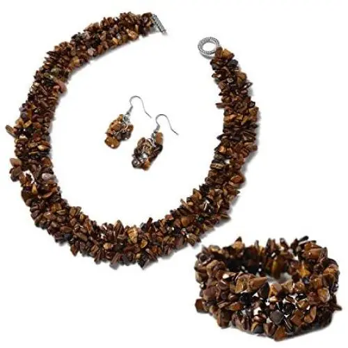 Shop LC Handmade Coastal Chip Beads Statement Bracelet Dangle Drop Earrings Toggle Clasp Necklace Prom Jewelry Sets for Women 18''(Stretchable) (Pink/Garnet/Amazonite/Yellow Tiger Eye/multi/ Shop LC Handmade Coastal Chip Beads Statement Bracelet Dangle Drop Earrings Toggle Clasp Necklace Prom Jewelry Sets for Women 18''(Stretchable) (Pink/Garnet/Amazonite/Yellow Tiger Eye/multi/