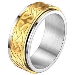 FaithHeart Rotatable Band Rings Stainless Steel Christ Spinner Ring for Men Women Statement Jewelry Can Personalized Engraving