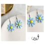 Daisy Sunflower Dangle Earrings Acrylic Resin Flower Blossom Floral Drop Earrings for Women Girls Jewelry