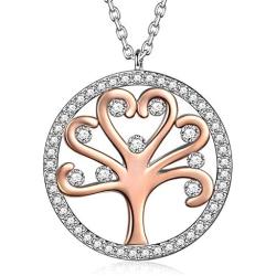 QIANSE Mothers Day Necklaces Gifts Tree of Life Women Girls Pendant Necklaces Cubic Zircon Crystals Gifts Hypoallergenic Gifts for Her, Gifts for Her